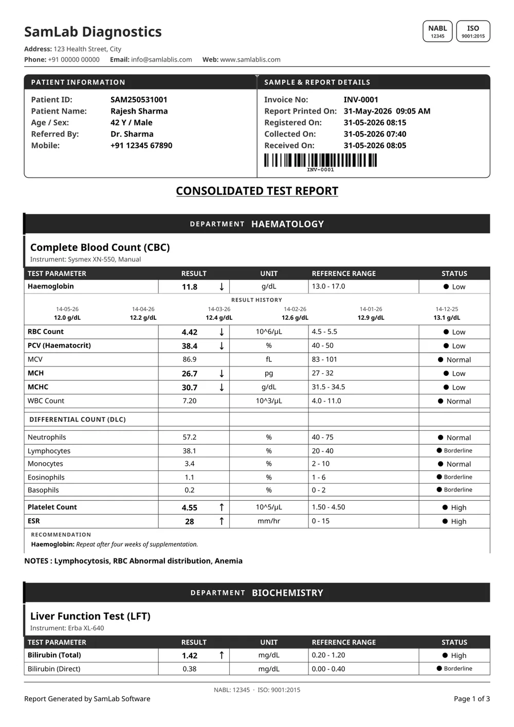 Compact report, black & white print