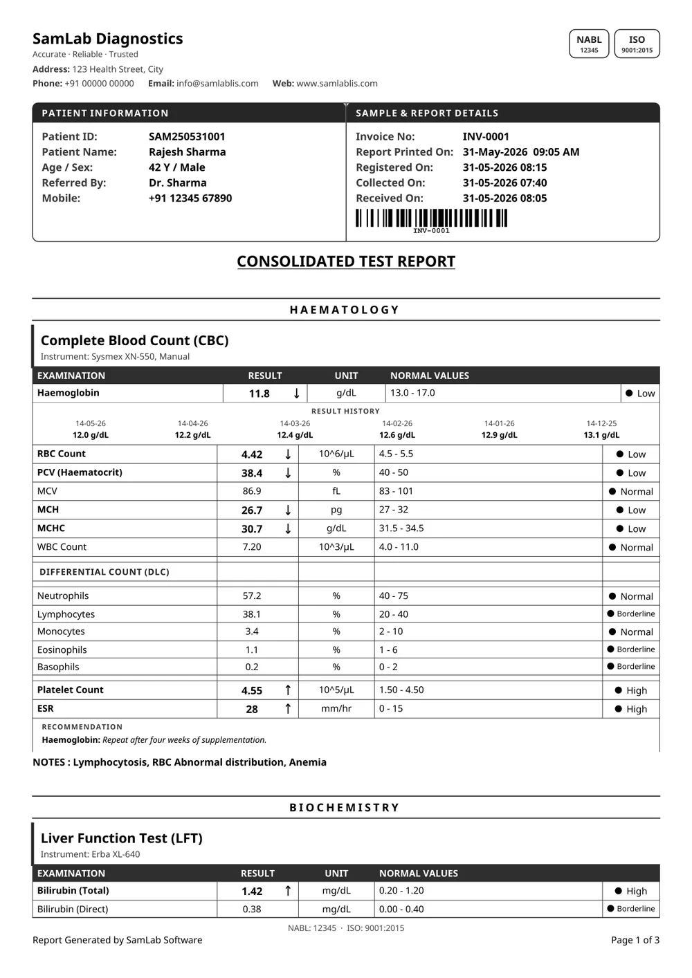 Grid 3 report, black & white print