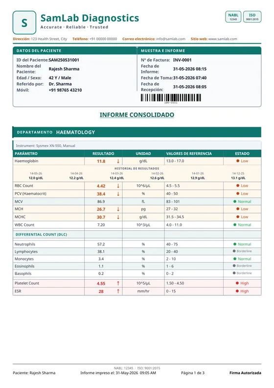 Report printed in Español