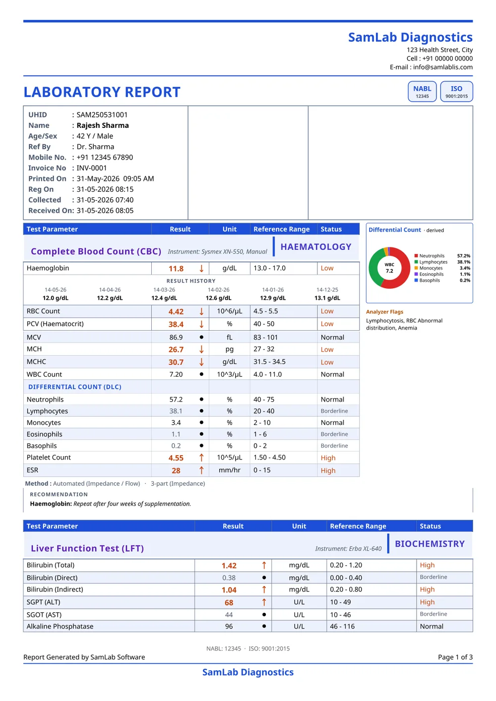 SamLab MSP report, colour print